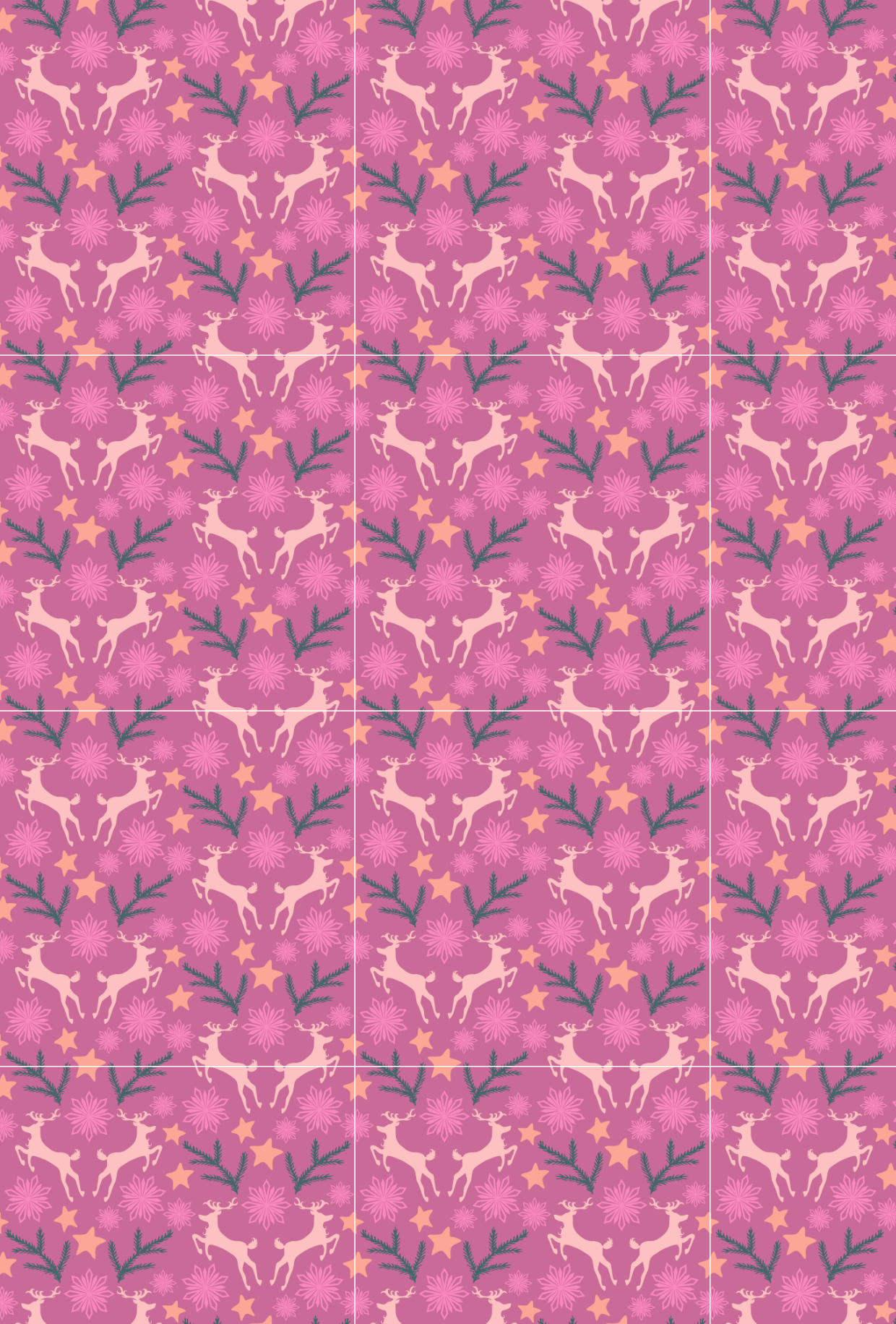 CHRISTMAS PINK REINDEER TAPE PAD - TILLY'S TUBES