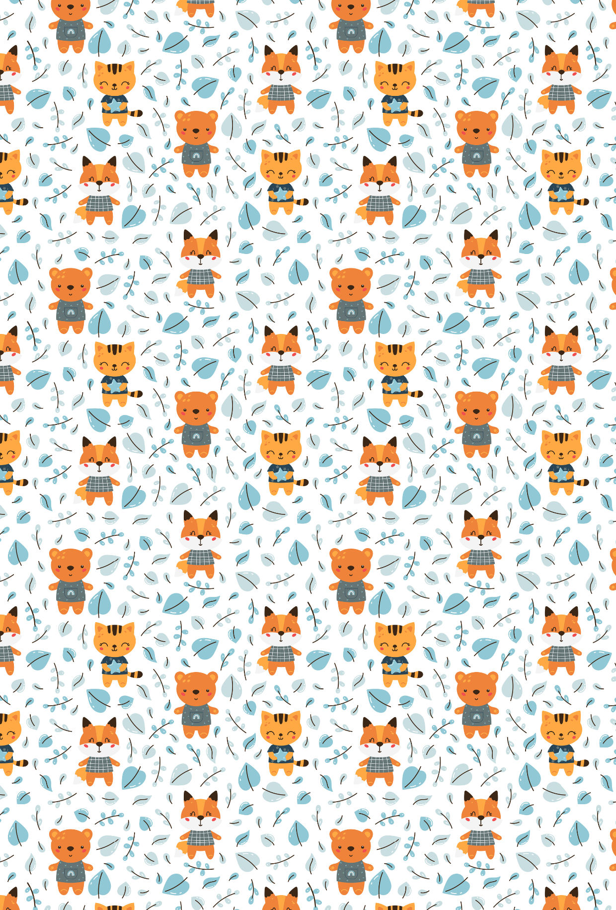 Animals with Blue Leaves Tape - TILLY'S TUBES