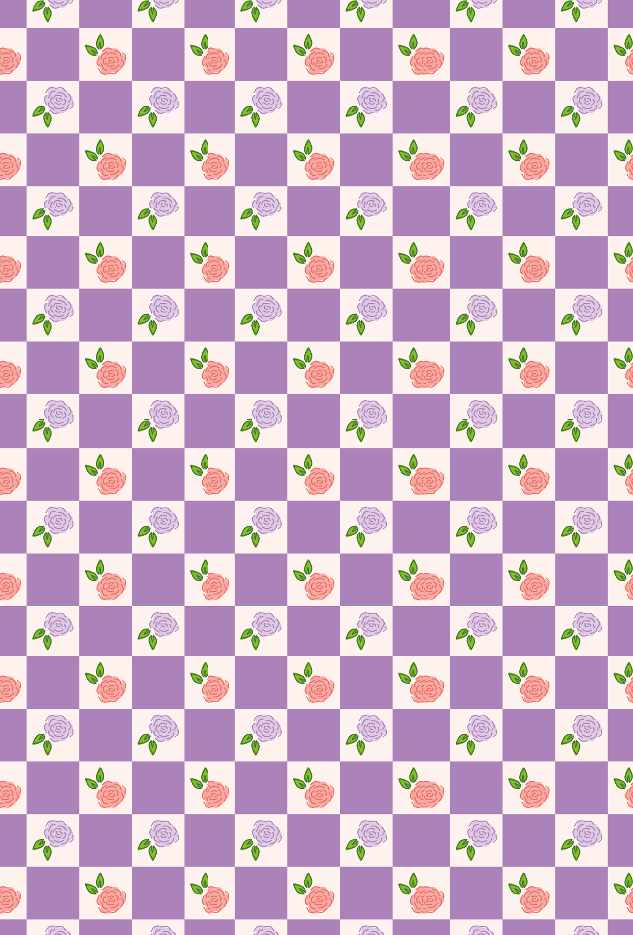 Purple Check and Flowers - TILLY'S TUBE
