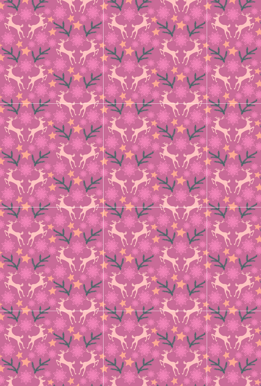 CHRISTMAS PINK REINDEER TAPE PAD - TILLY'S TUBES