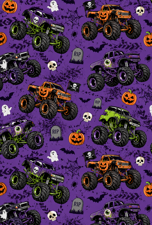 HALLOWEEN MONSTER TRUCKS TAPE | PAD | PORT COVER