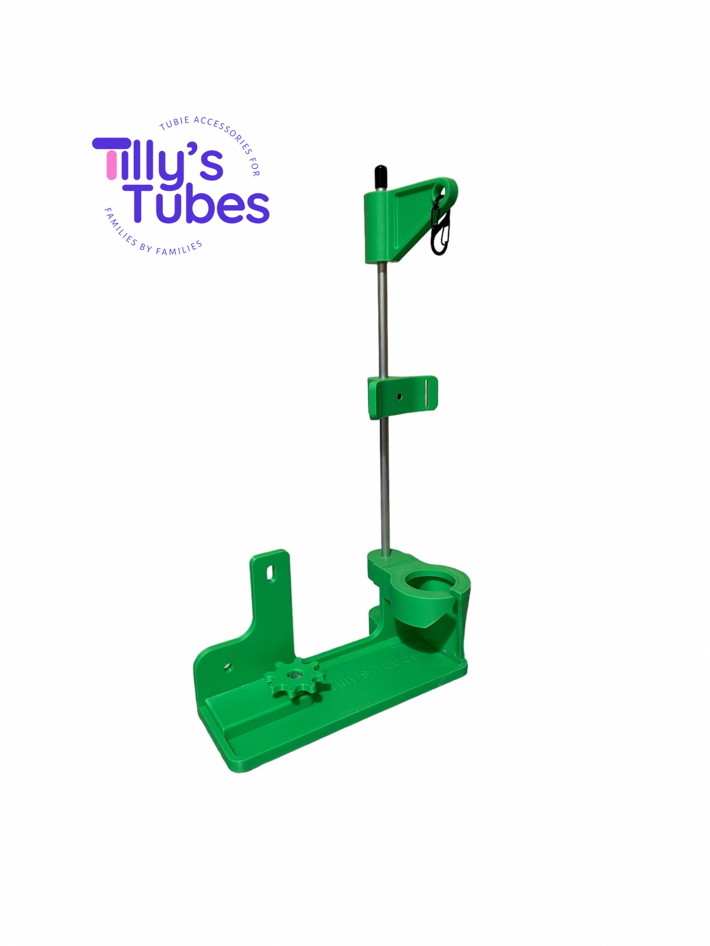 TILLY'S TUBES - Adjustable Height Feeding Bag Stand (Abbott Infinity and Amika Pump Compatible) - GREEN / ABBOTT FREEGO