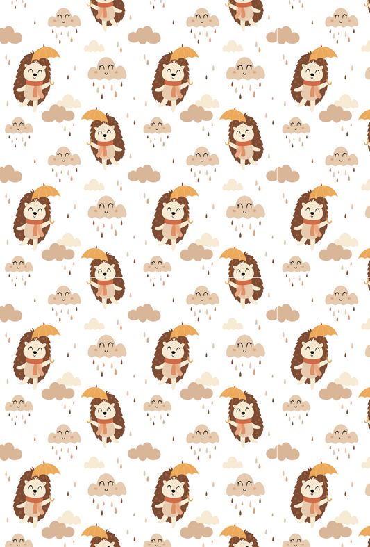 Autumn Hedgehogs with Umbrellas Tape - TILLY'S TUBES