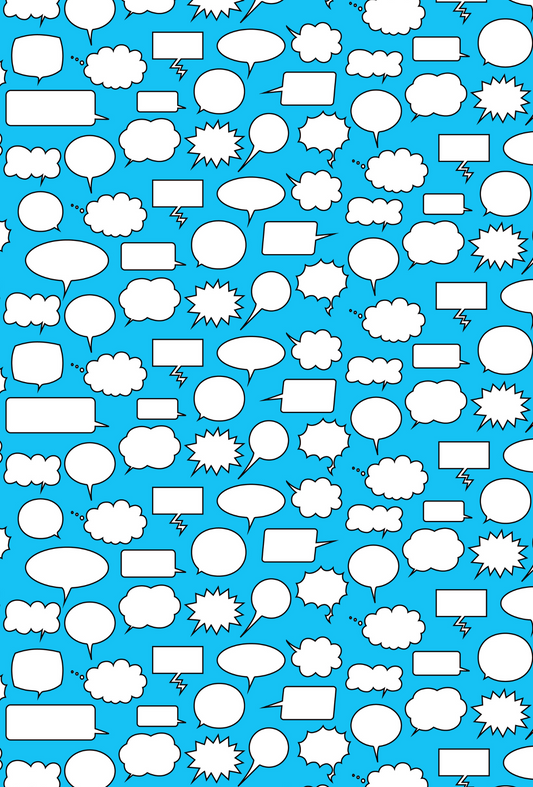 Blue Comic Speech Bubbles - TILLY'S TUBES