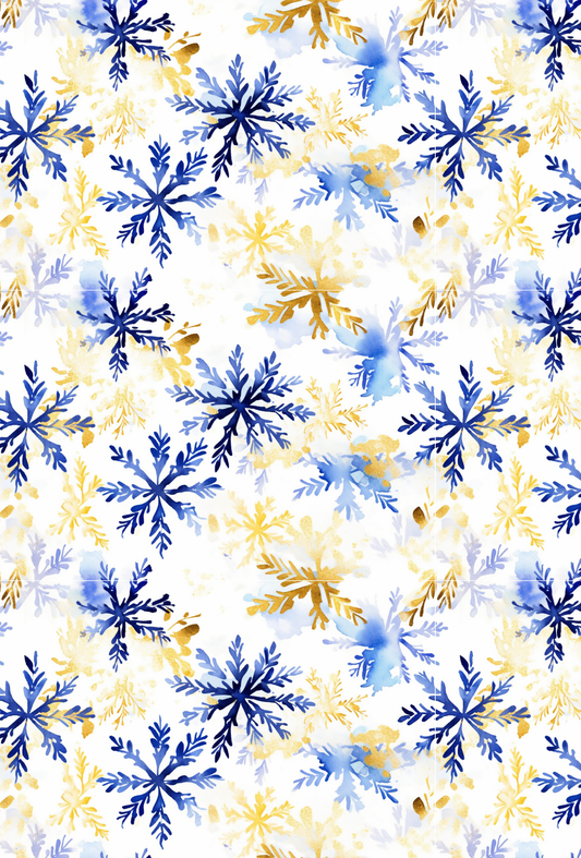 Christmas Blue and Gold Snowflake - TILLY'S TUBES