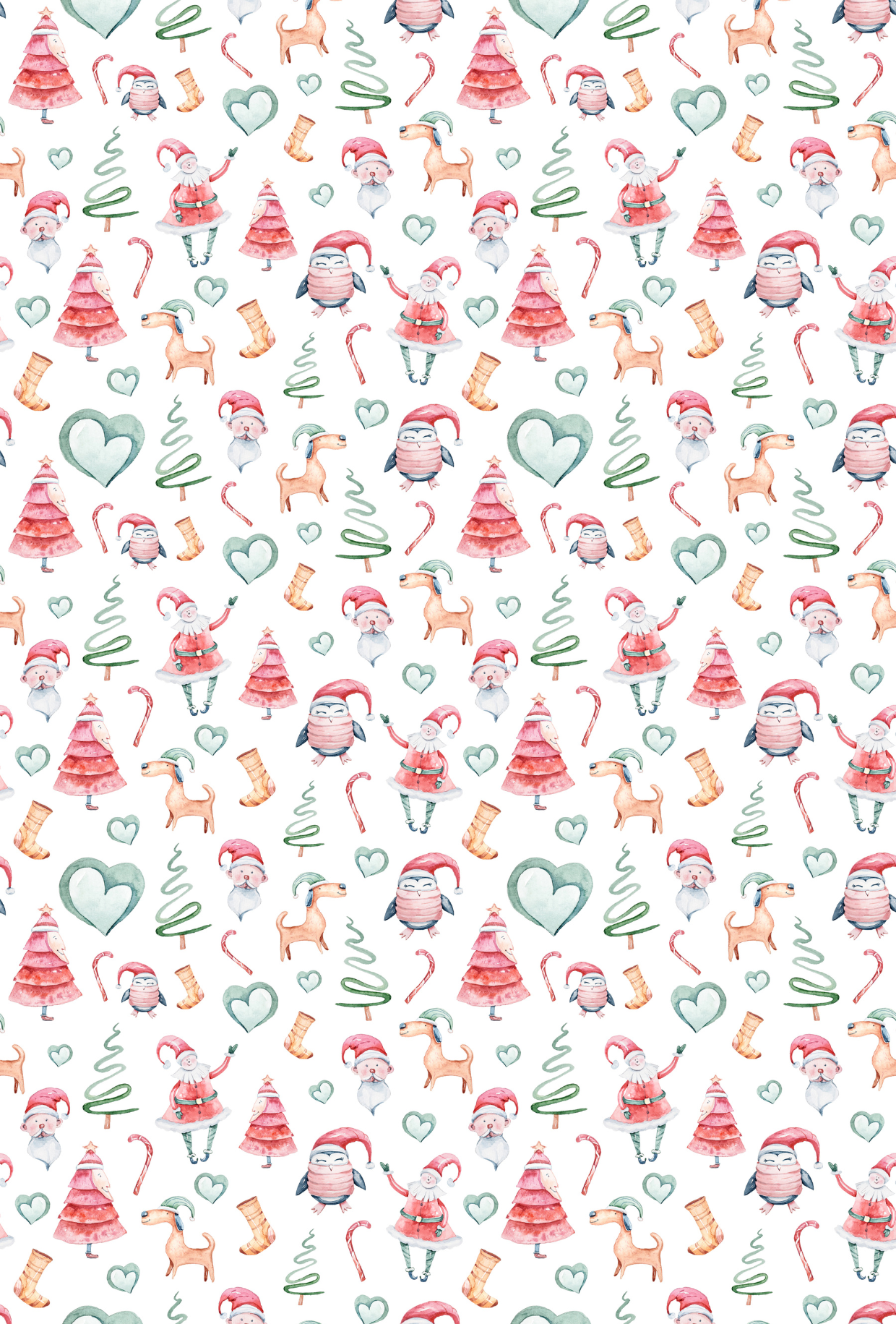 Christmas Pattern with Hearts - TILLY'S TUBES