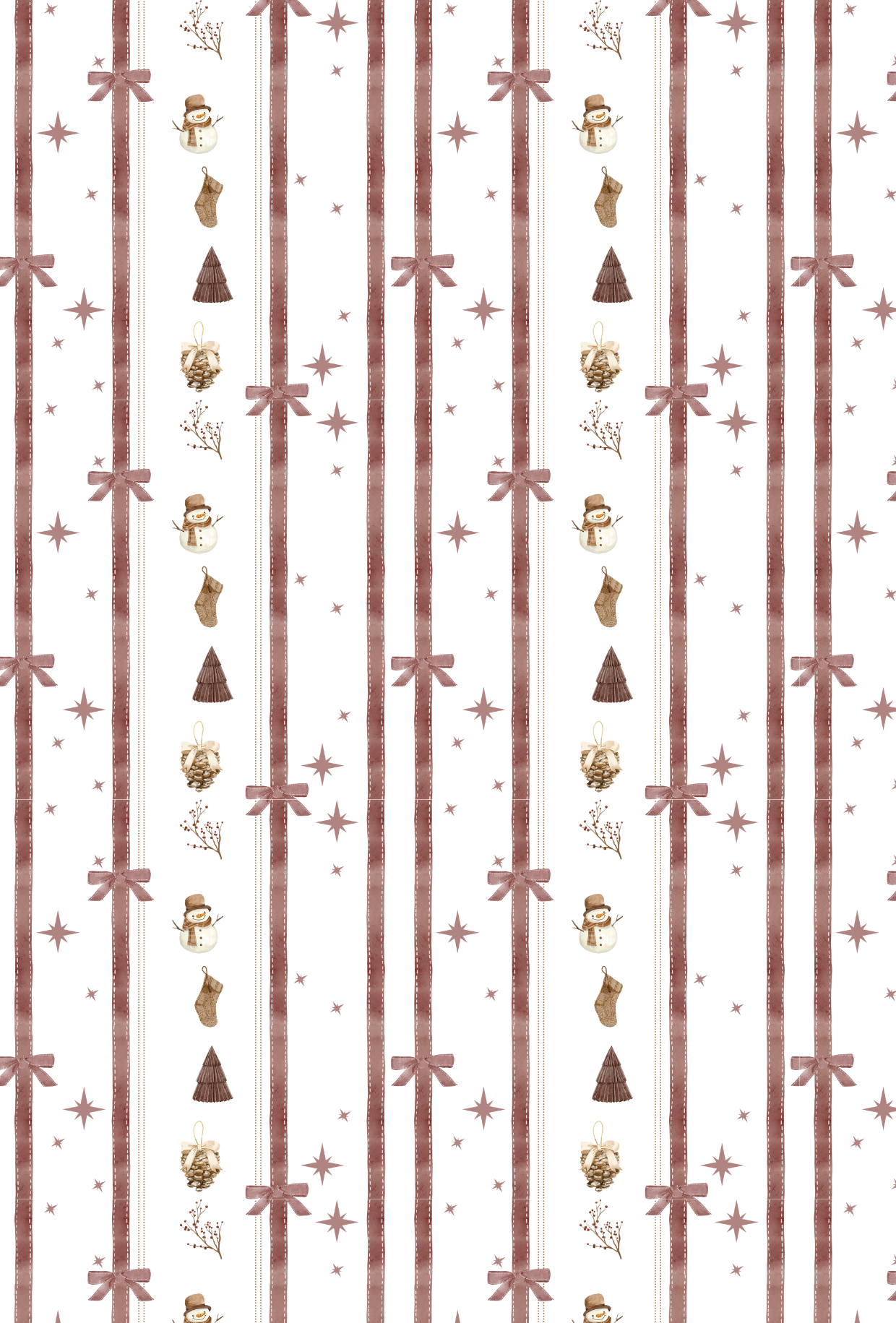 Christmas Ribbon Pattern - TILLY'S TUBES