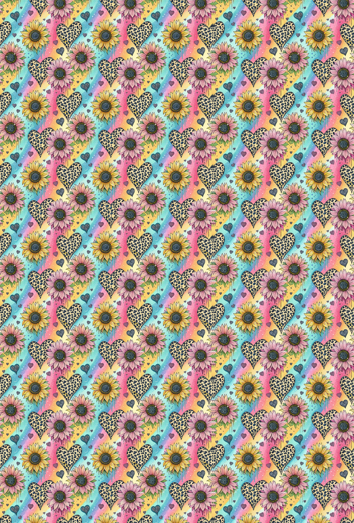 Leopard Print Hearts Sunflowers Bright - TILLY'S TUBES