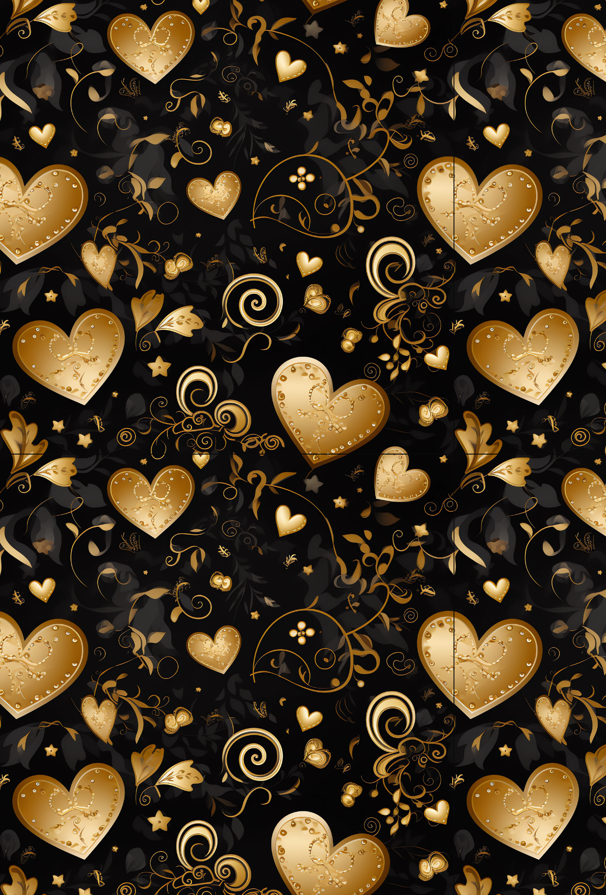 Valentines Black and Gold Hearts - TILLY'S TUBES