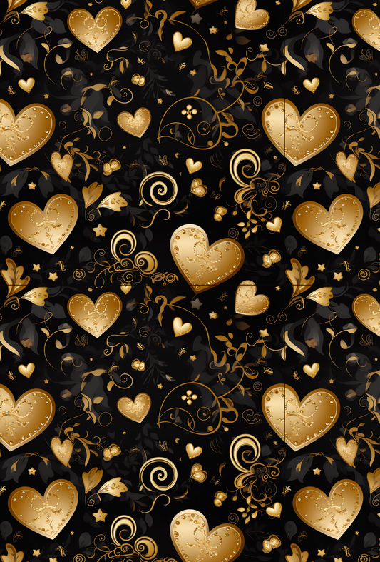 Valentines Black and Gold Hearts - TILLY'S TUBES