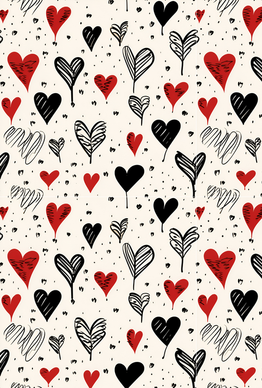 Valentines Black and Red Hearts - TILLY'S TUBES