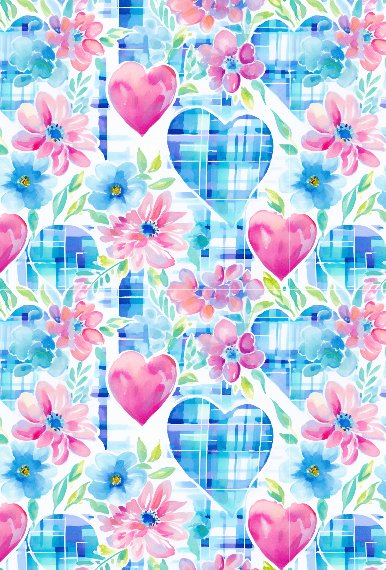 Valentines Blue Check Hearts - TILLY'S TUBES