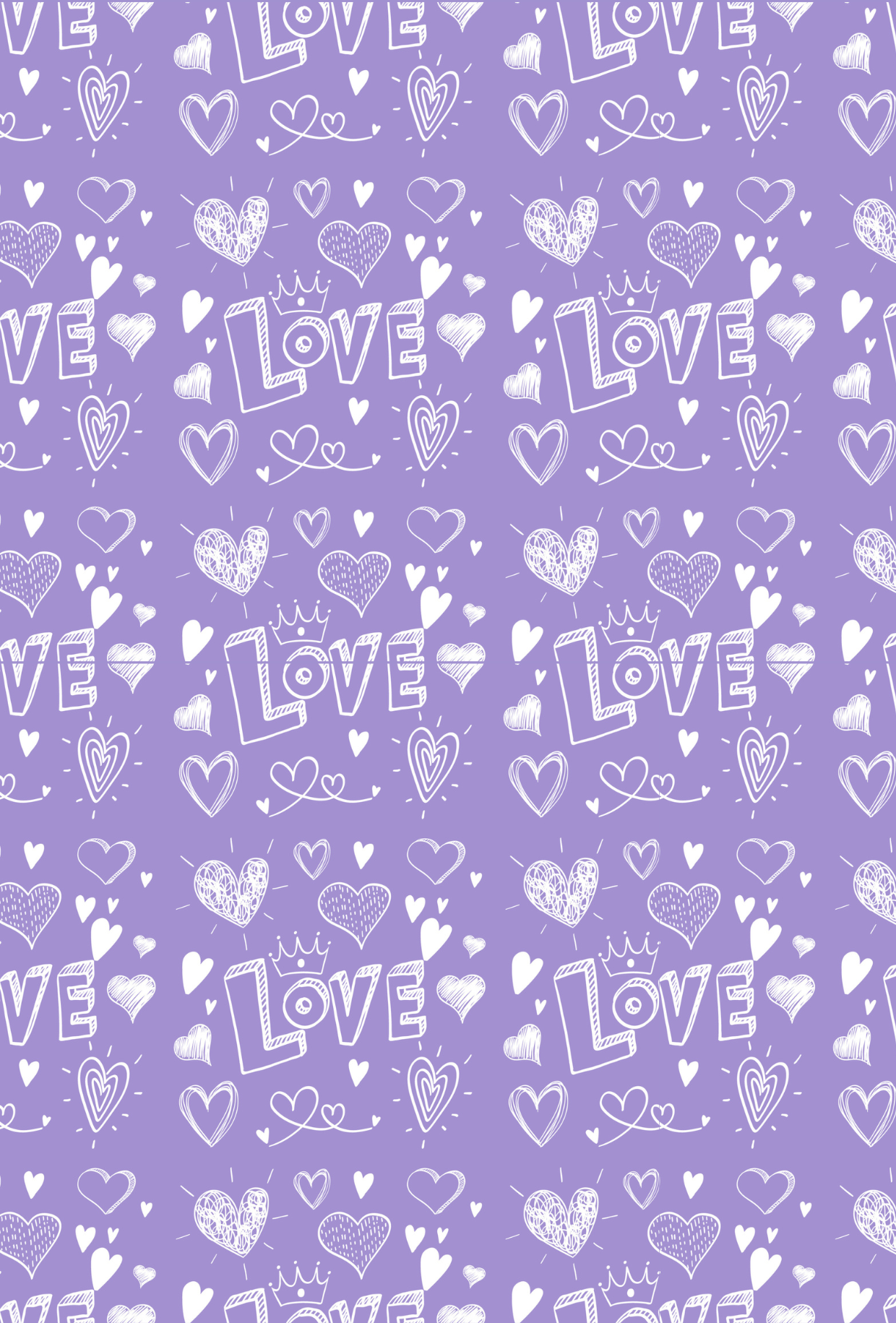 Valentines Purple Doodle Love - TILLY'S TUBES