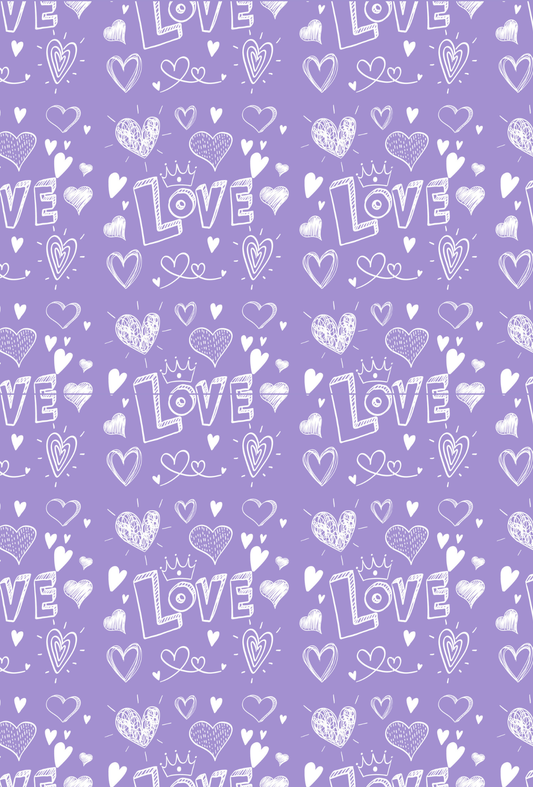 Valentines Purple Doodle Love - TILLY'S TUBES